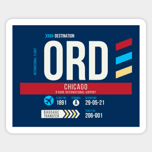 Chicago (ORD) Airport Code Baggage Tag C Sticker